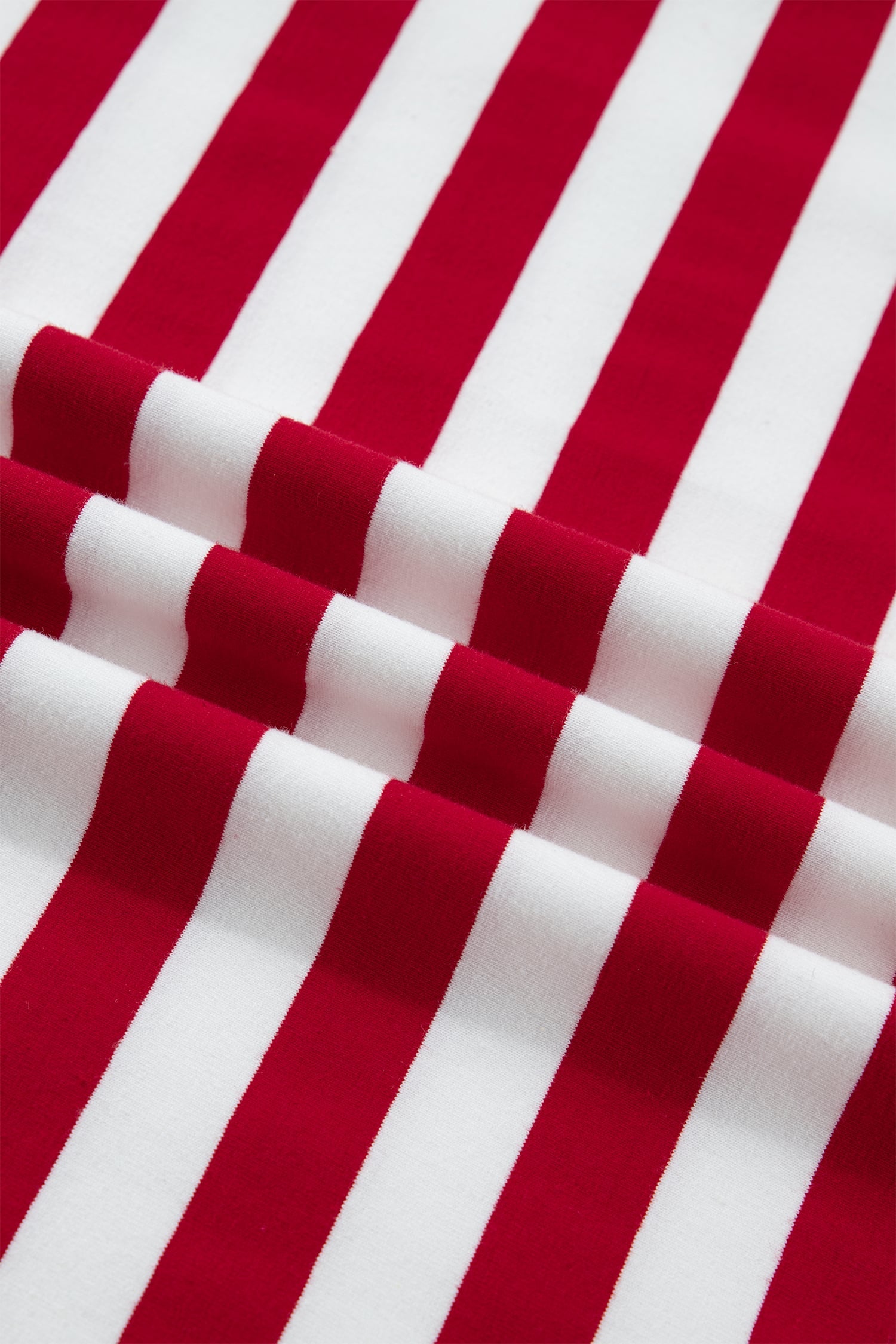 Red Stripe Patchwork Round Neck T Shirt