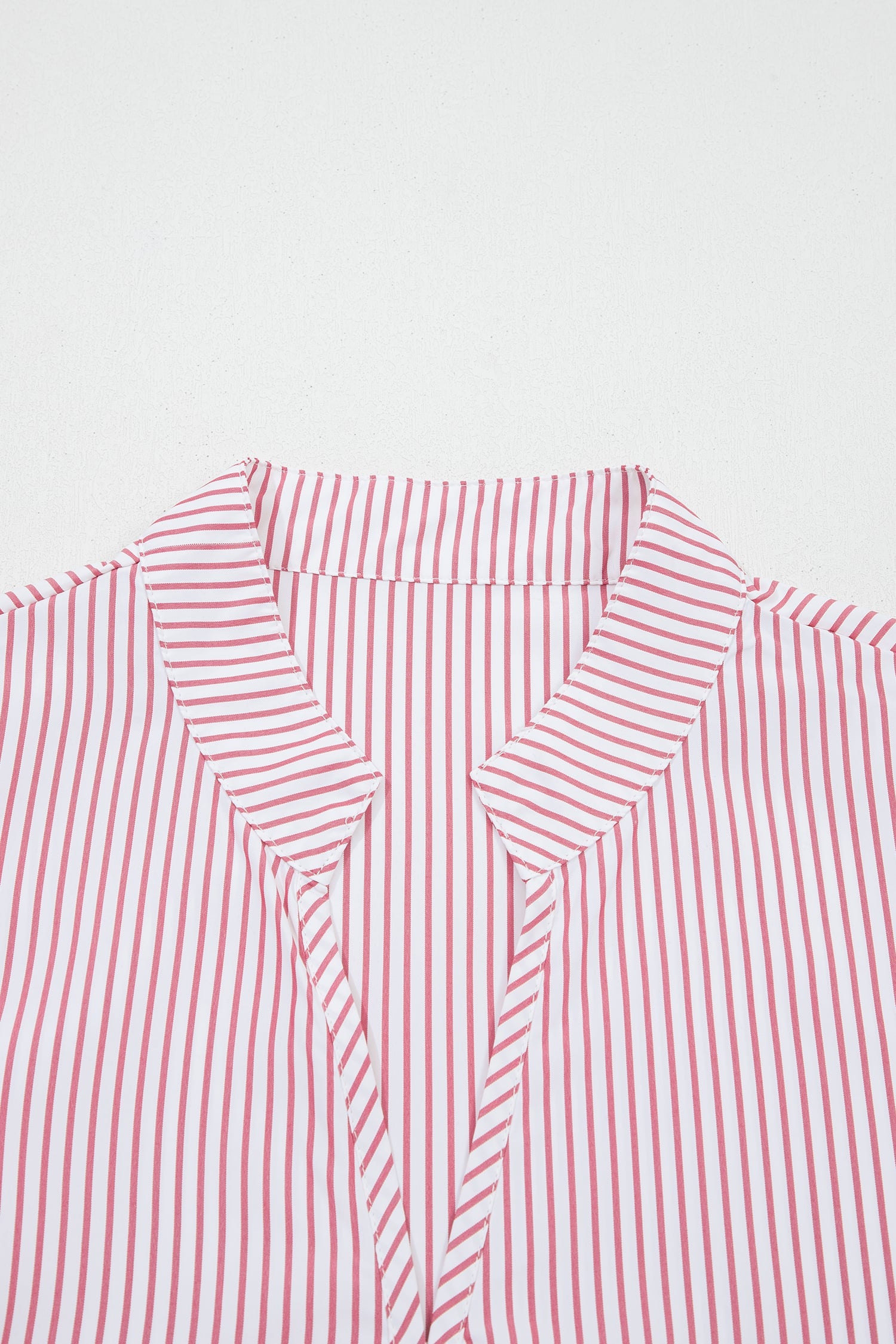 Red Stripe Plus Size Ruffled Hem Pinstriped Midi Dress