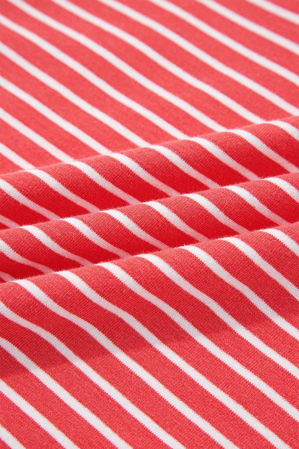 Red Stripe Puff Sleeve Stripe Hoodie
