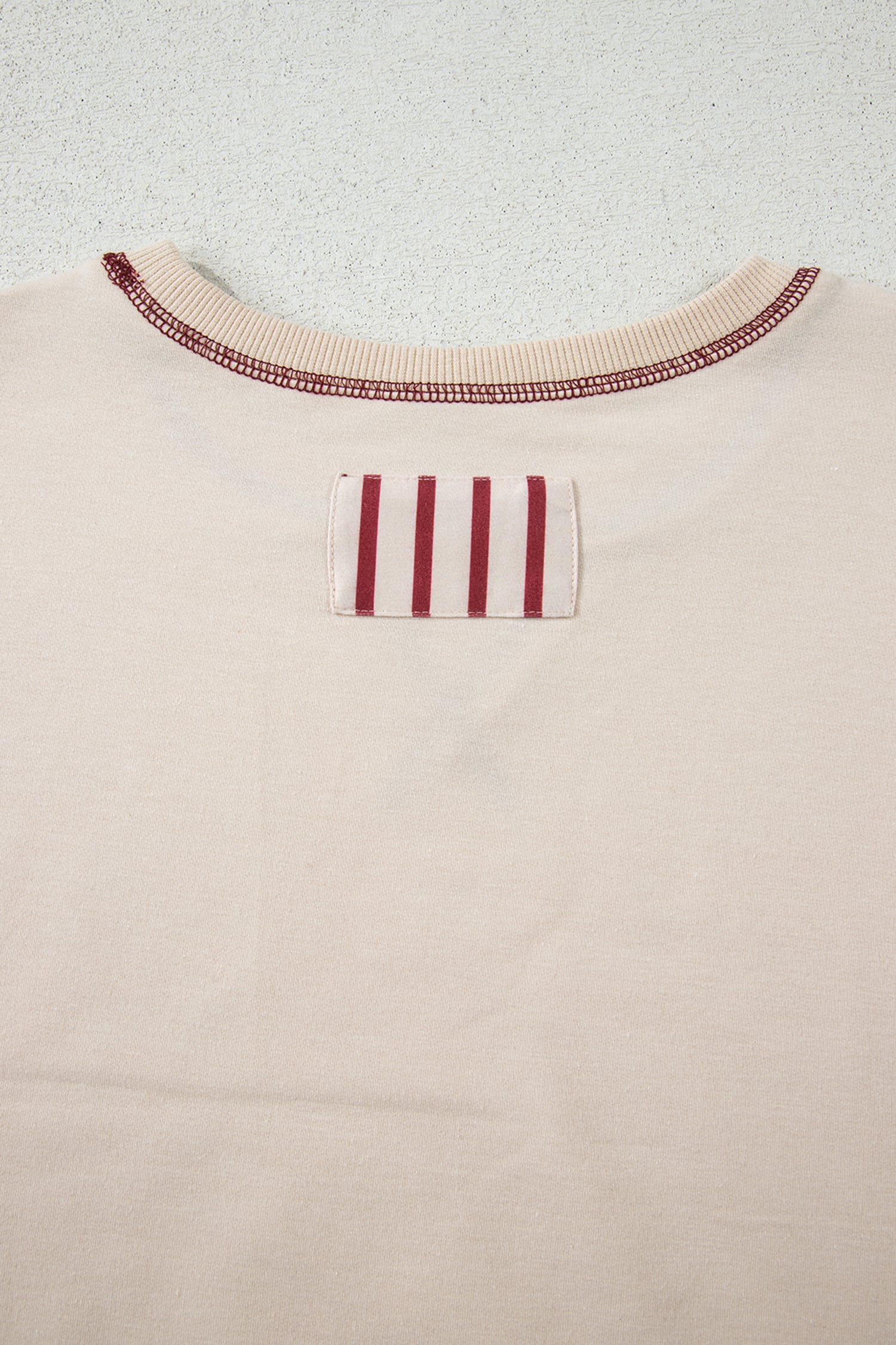Red Stripe Sleeve Patchwork Casual Knit Top
