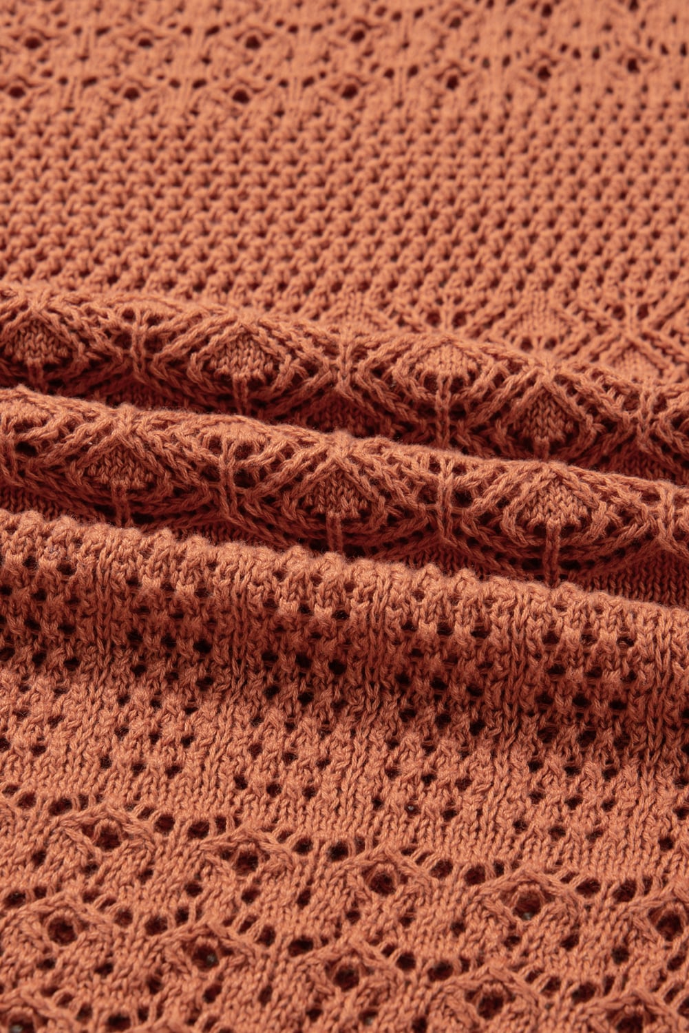 Redwood Burl Mixed Pattern Knitted Open Front Plus Cardigan