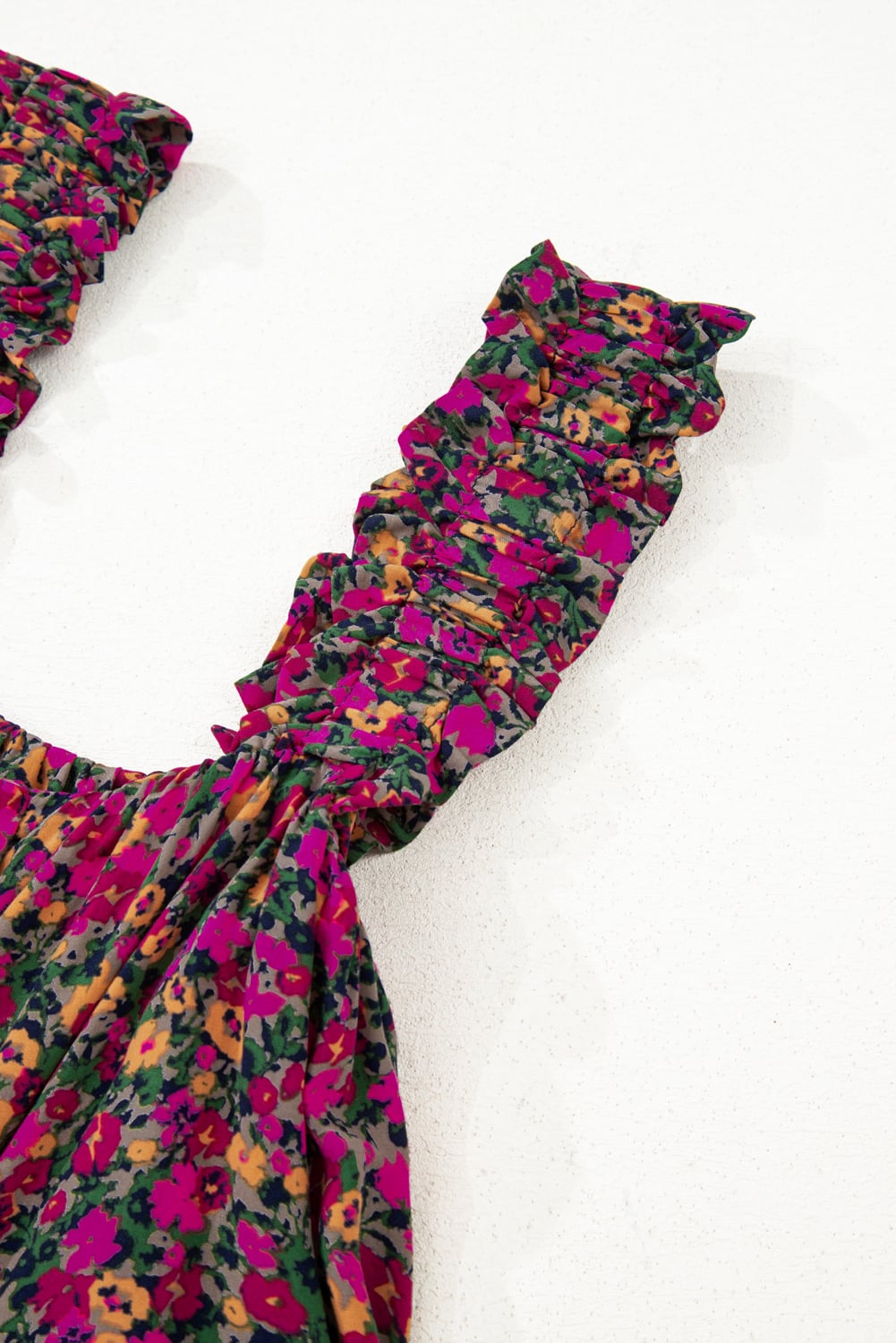 Rose Boho Frilled Straps Floral Tank Top