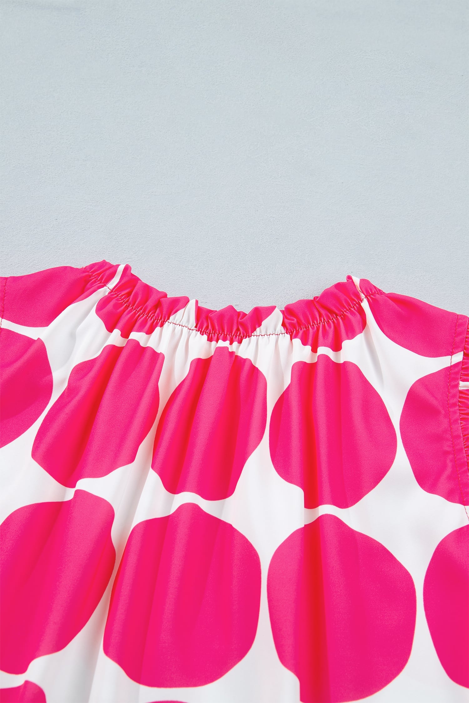 Rose Polka Dot Print Frilled Round Neck Shift Tank Top
