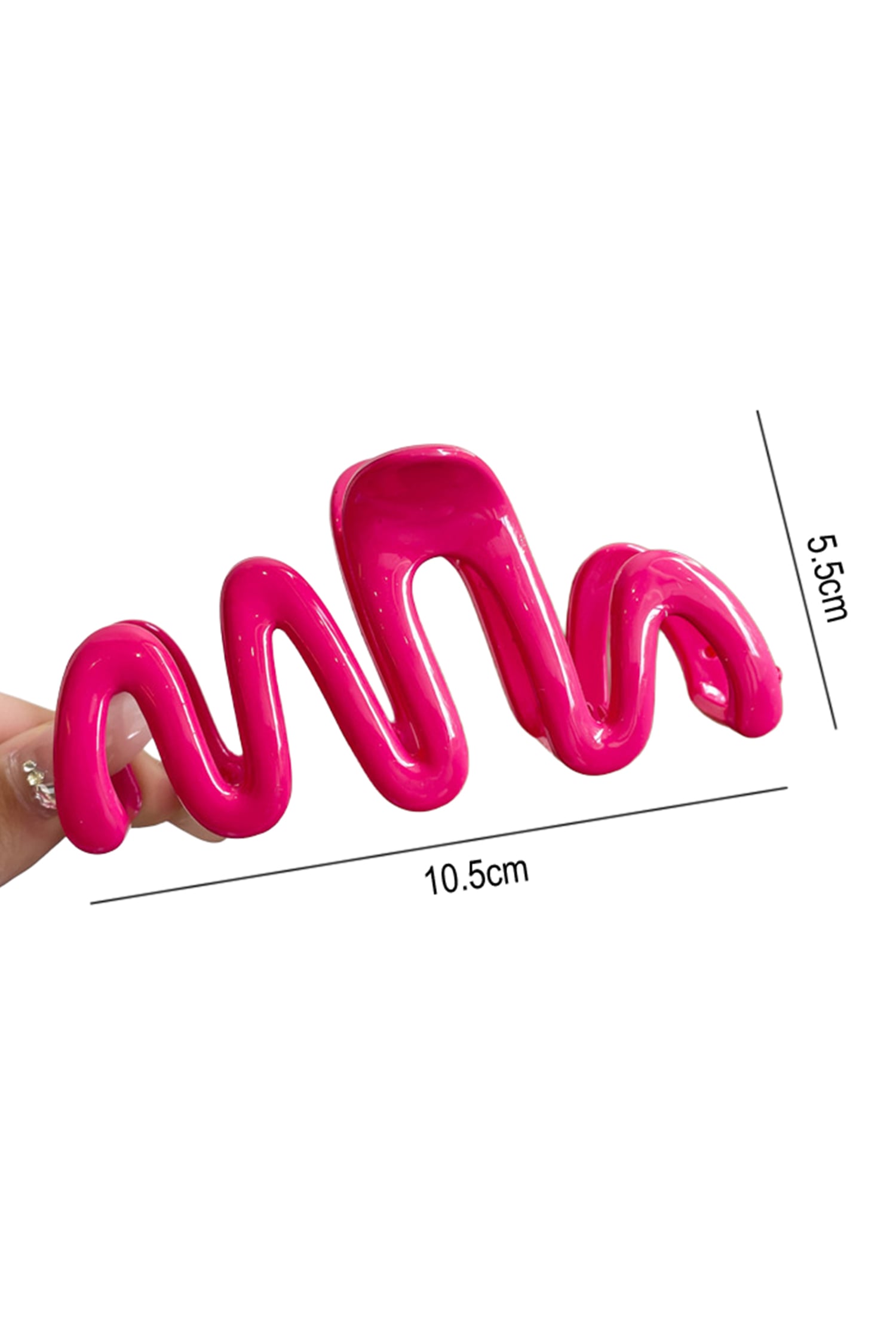 Rose Red Chunky Waves Acrylic Hair Claw Clip
