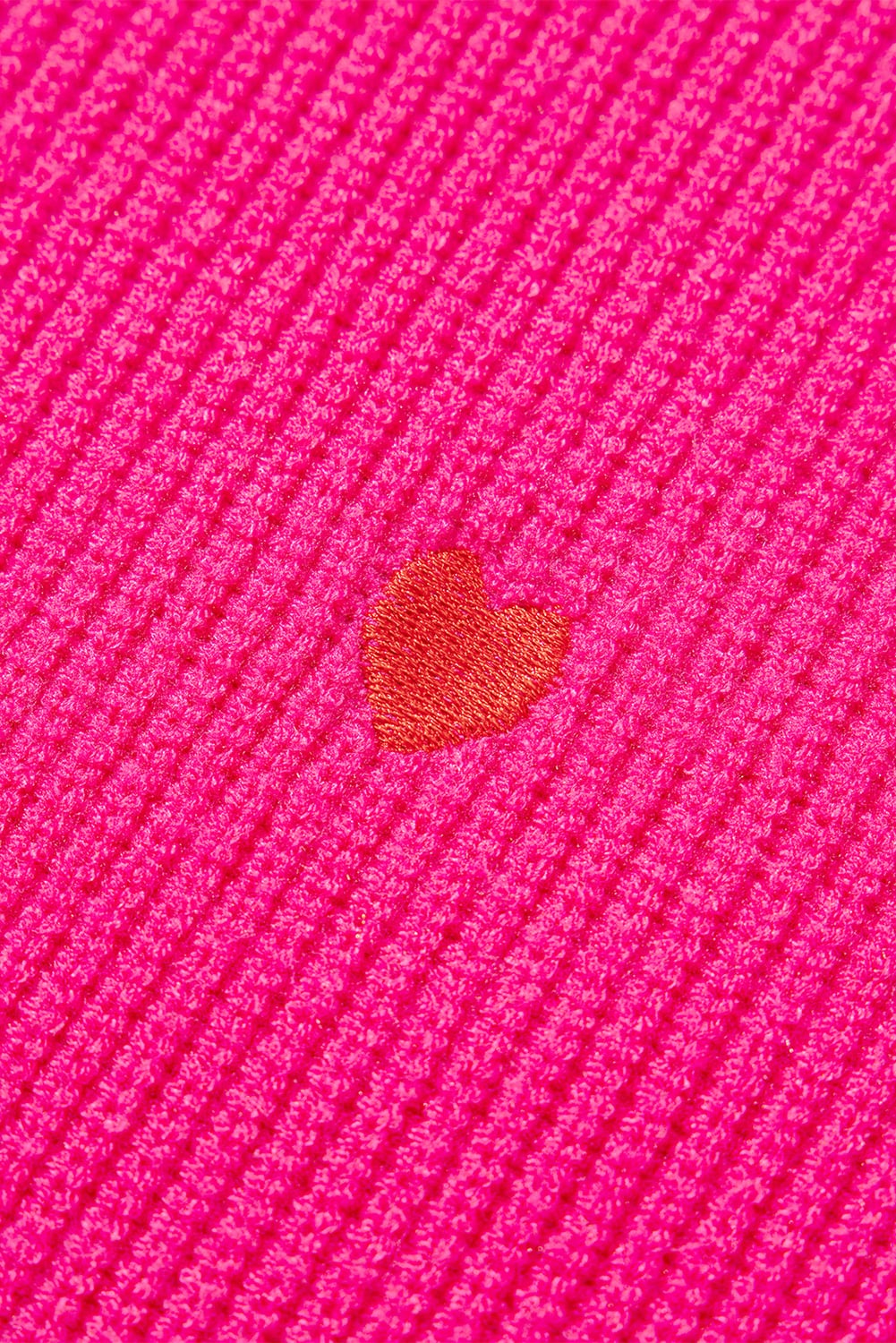 Rose Red Heart Shape Drop Shoulder Round Neck Sweater