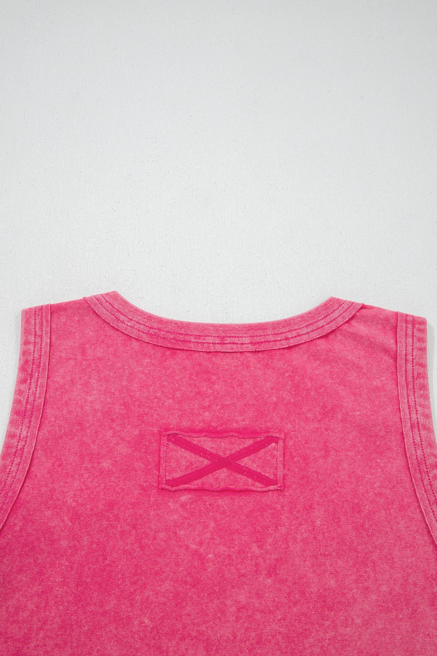 Rose Red Mineral Wash V Neck Tank Top