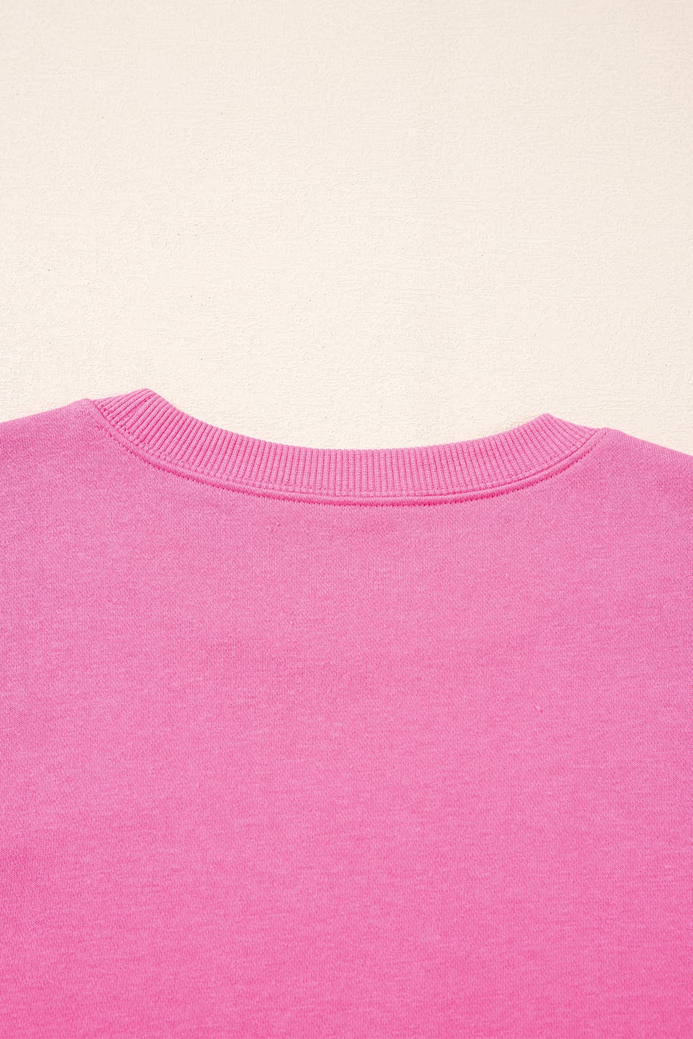 Rose Red Solid Classic Crewneck Pullover Sweatshirt