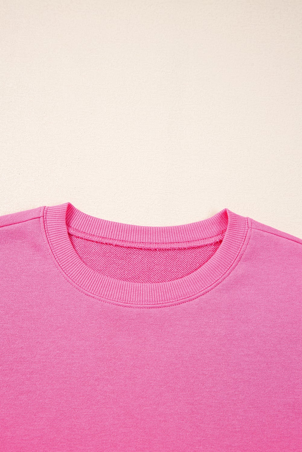 Rose Red Solid Classic Crewneck Pullover Sweatshirt