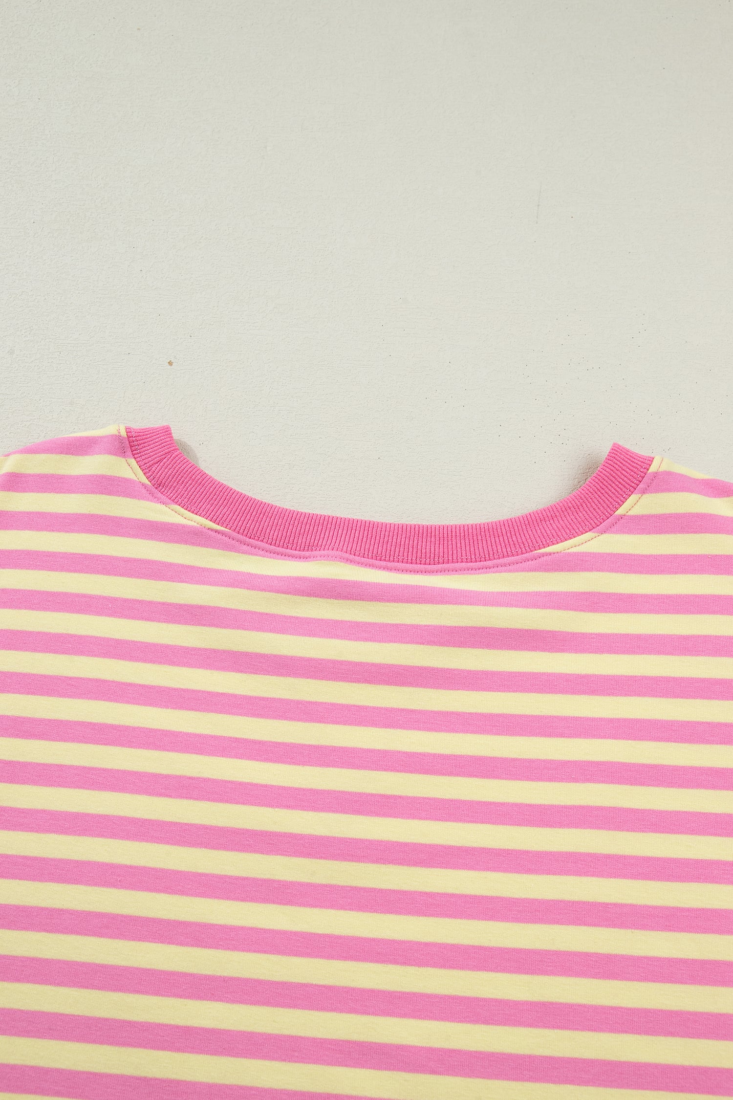 Rose Stripe Boxy Tee Drawstring Elastic Waist Plus Size Short Set