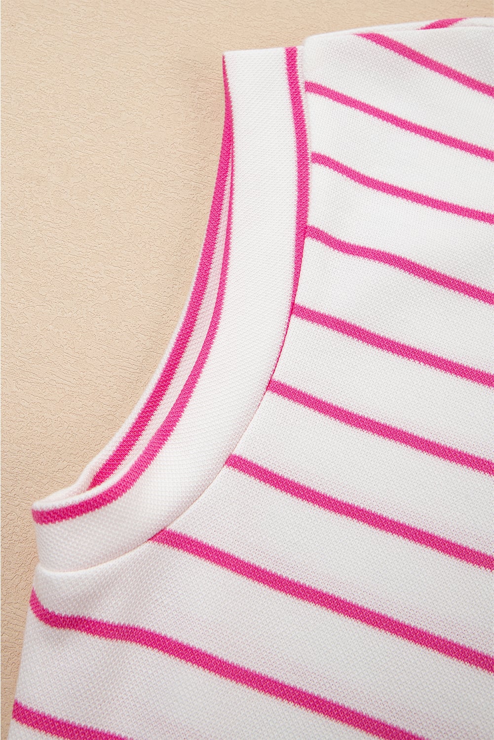Rose Stripe Casual Wide Leg 2pcs Pants Set