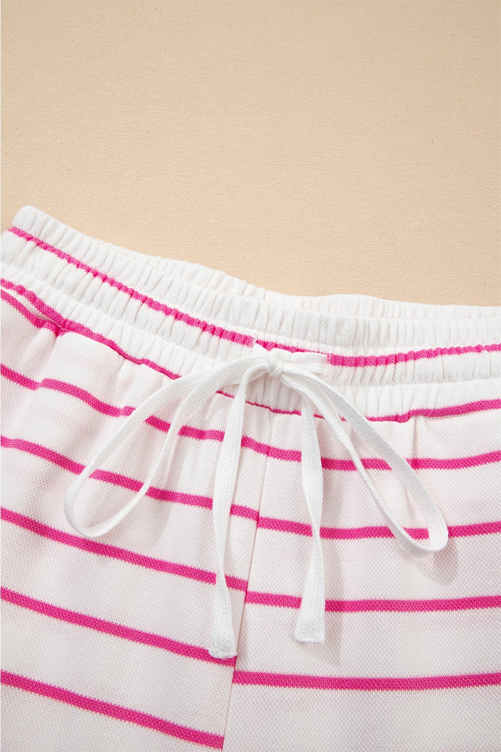 Rose Stripe Casual Wide Leg 2pcs Pants Set