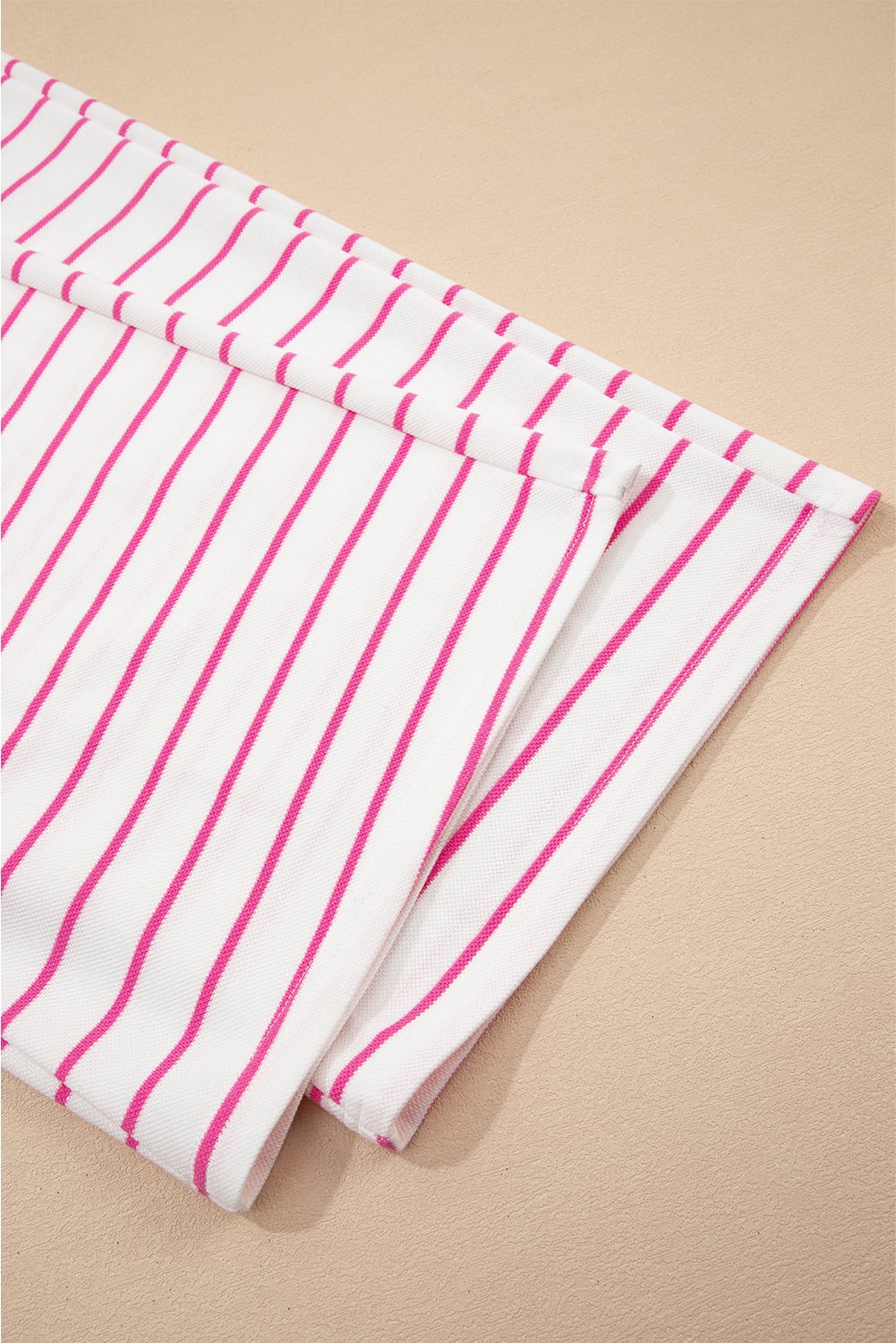Rose Stripe Casual Wide Leg 2pcs Pants Set
