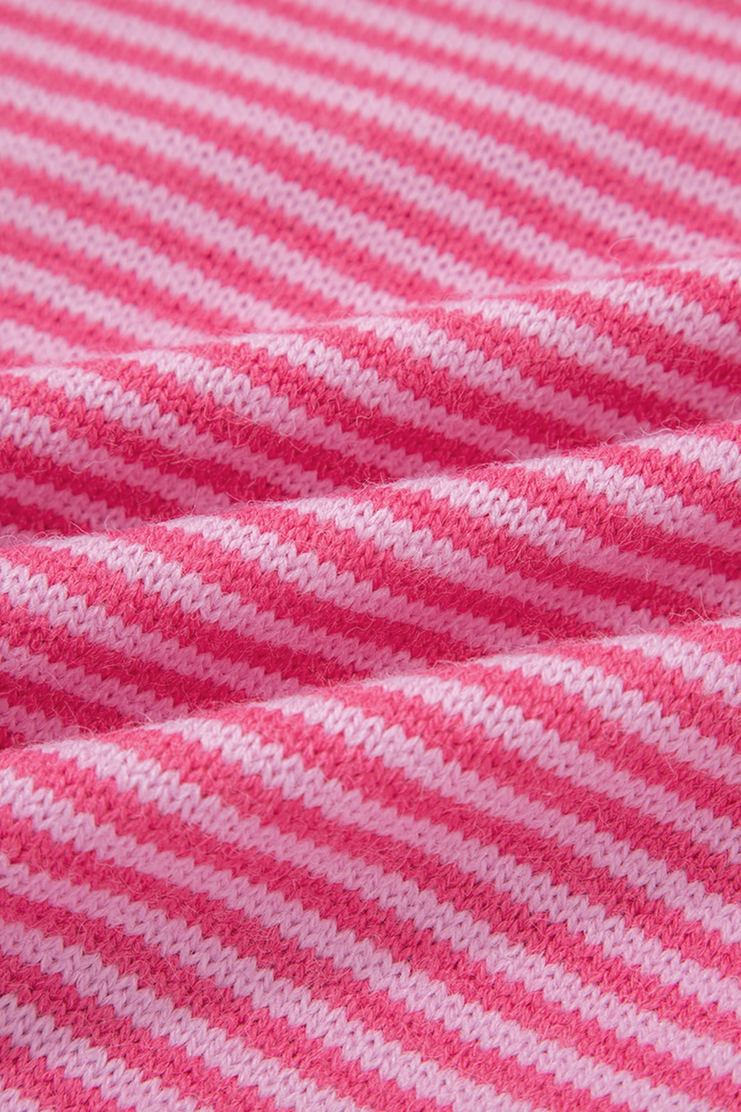 Rose Stripe Contrast Heart Pattern Valentine Knit Sweater