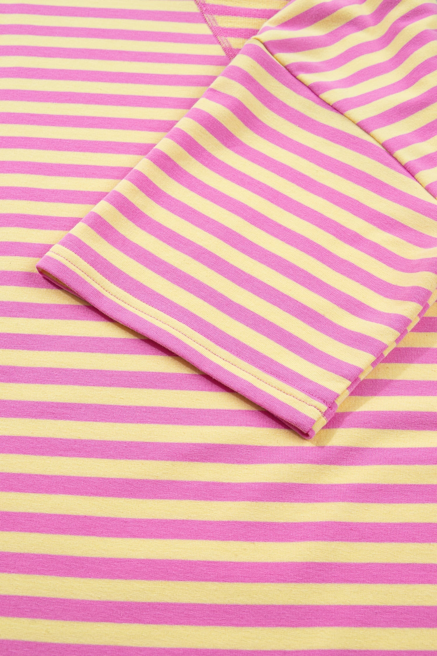 Rose Stripe Drop Shoulder Boxy Casual Terry Short Set