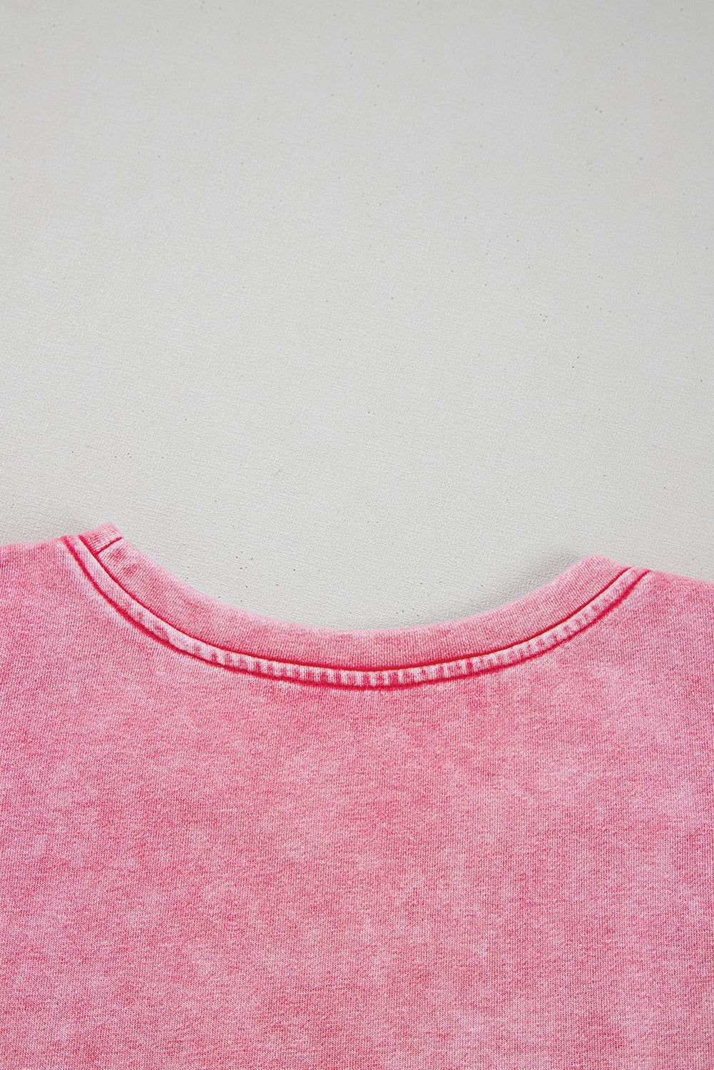 Sachet Pink Mineral Wash Raw Edge Ruffle Mini Dress
