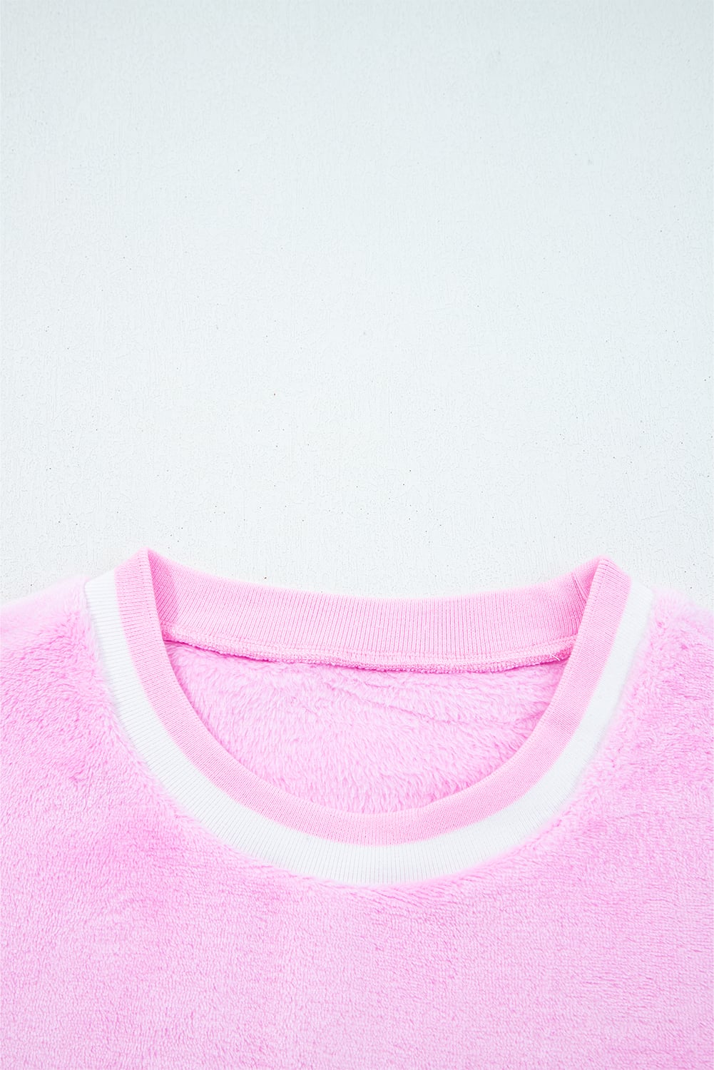 Sachet Pink Sequin Chenille MERRY Graphic Plush Pullover