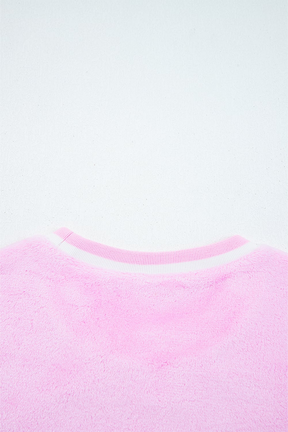 Sachet Pink Sequin Chenille MERRY Graphic Plush Pullover