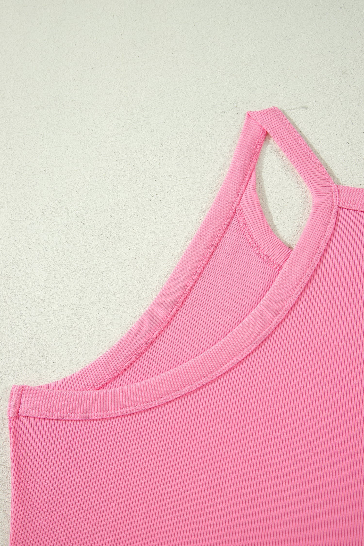 Sachet Pink Slim Tank Top Elastic High Waist Shorts 2pcs Outfit