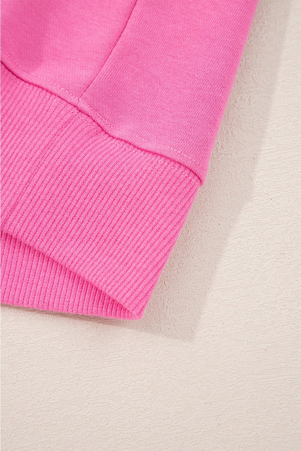 Sachet Pink Solid Color Collared Pullover and Central Seam Pants Set