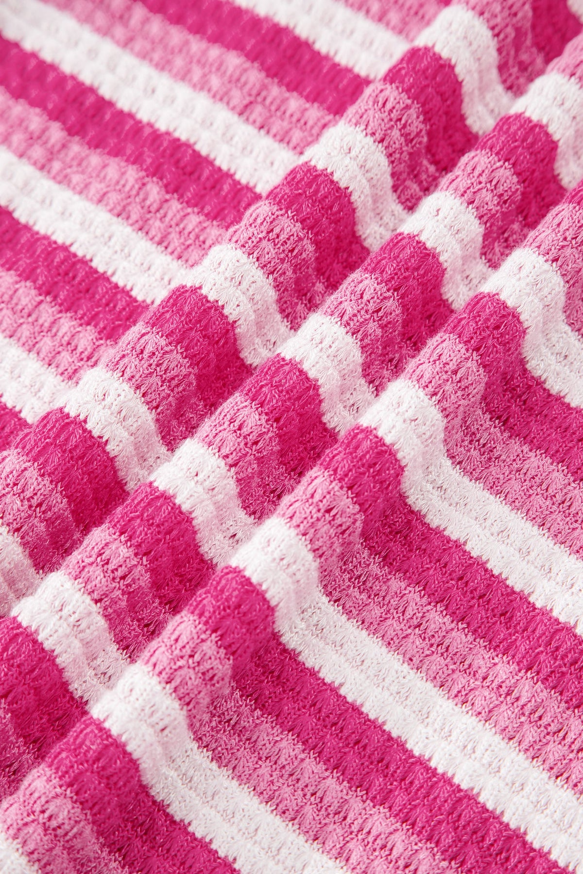 Sachet Pink Textured Knit Short Sleeve Crossed Detail Tee