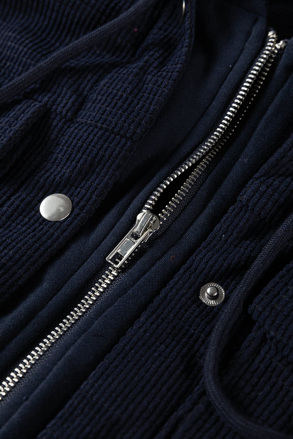 Sail Blue 2 in 1 Thermal Knit Textured Hooded Jacket