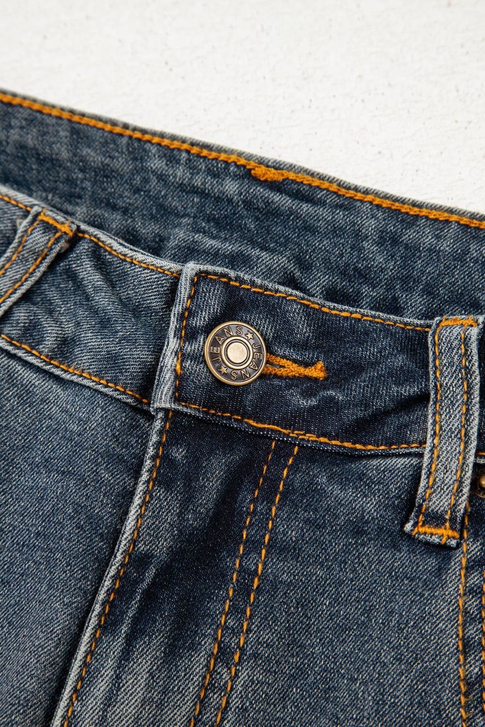 Sail Blue Exposed Stitching Loose Straight High Waist Barrel Jeans