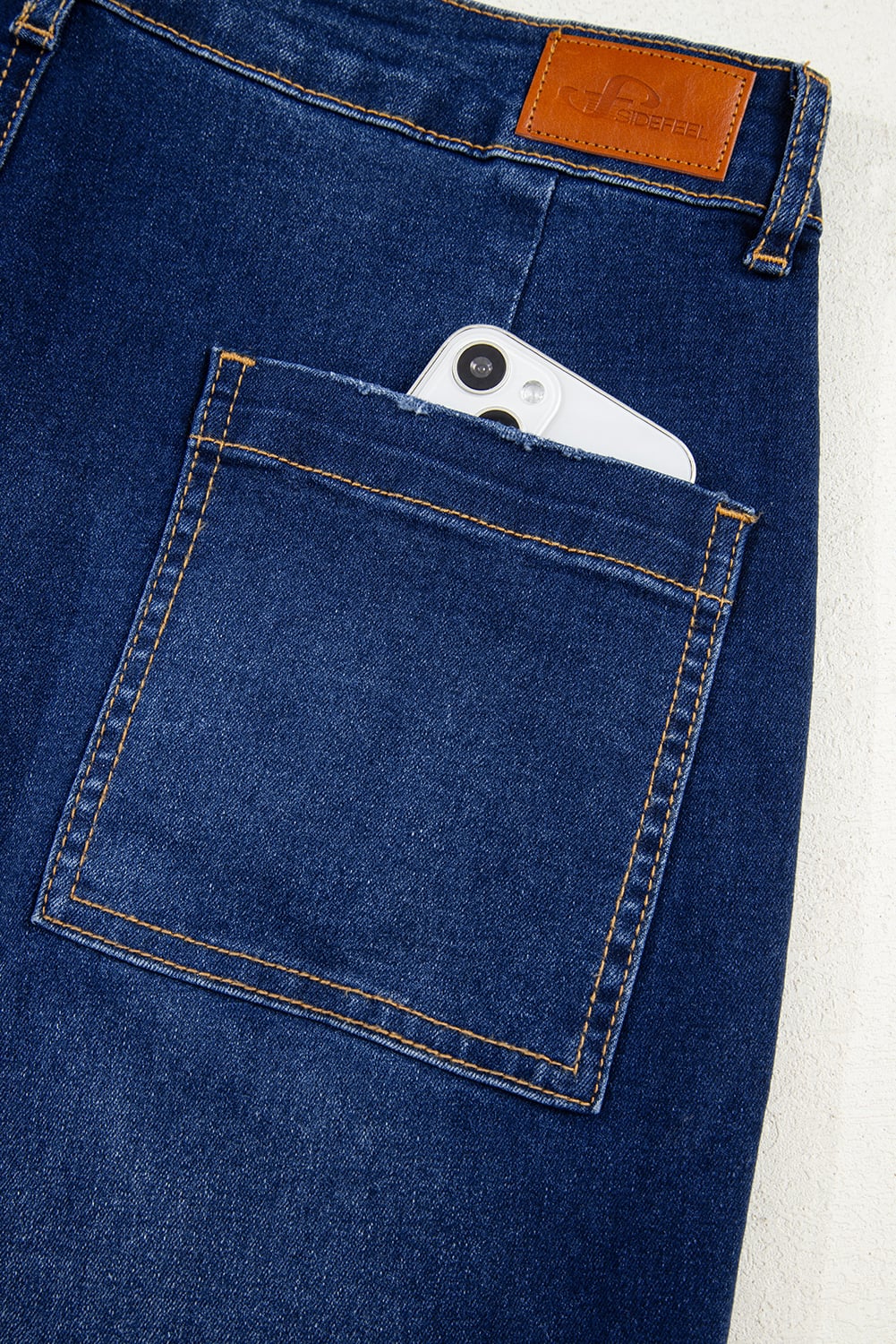 Sail Blue Mimimalist Patch Pocket Womens Shift Jeans