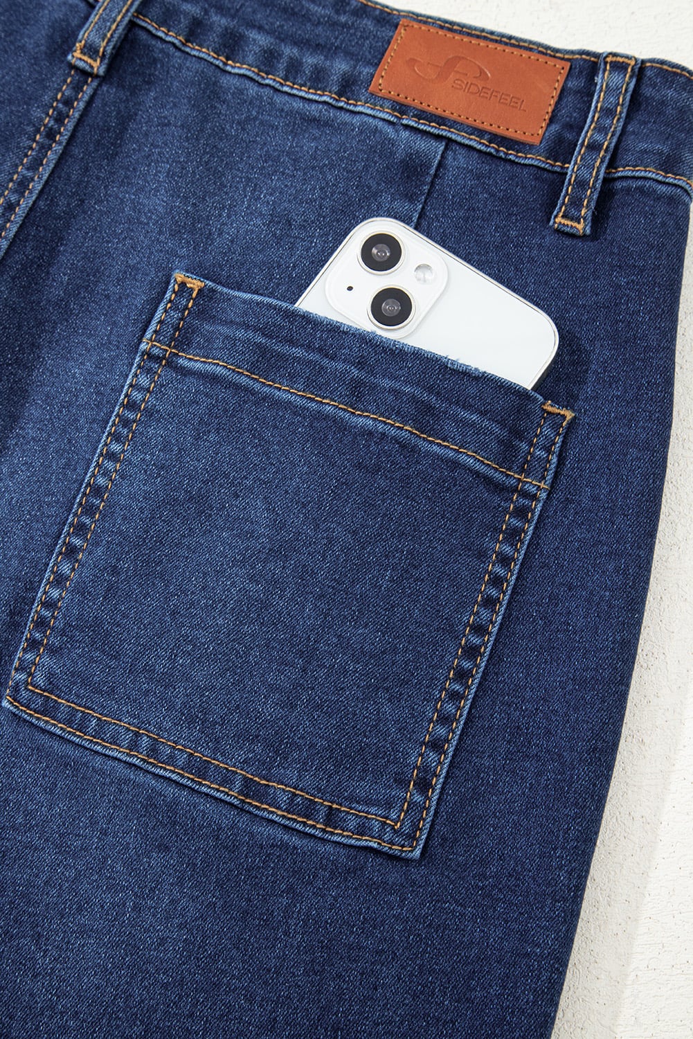 Sail Blue Mimimalist Patch Pocket Womens Shift Jeans