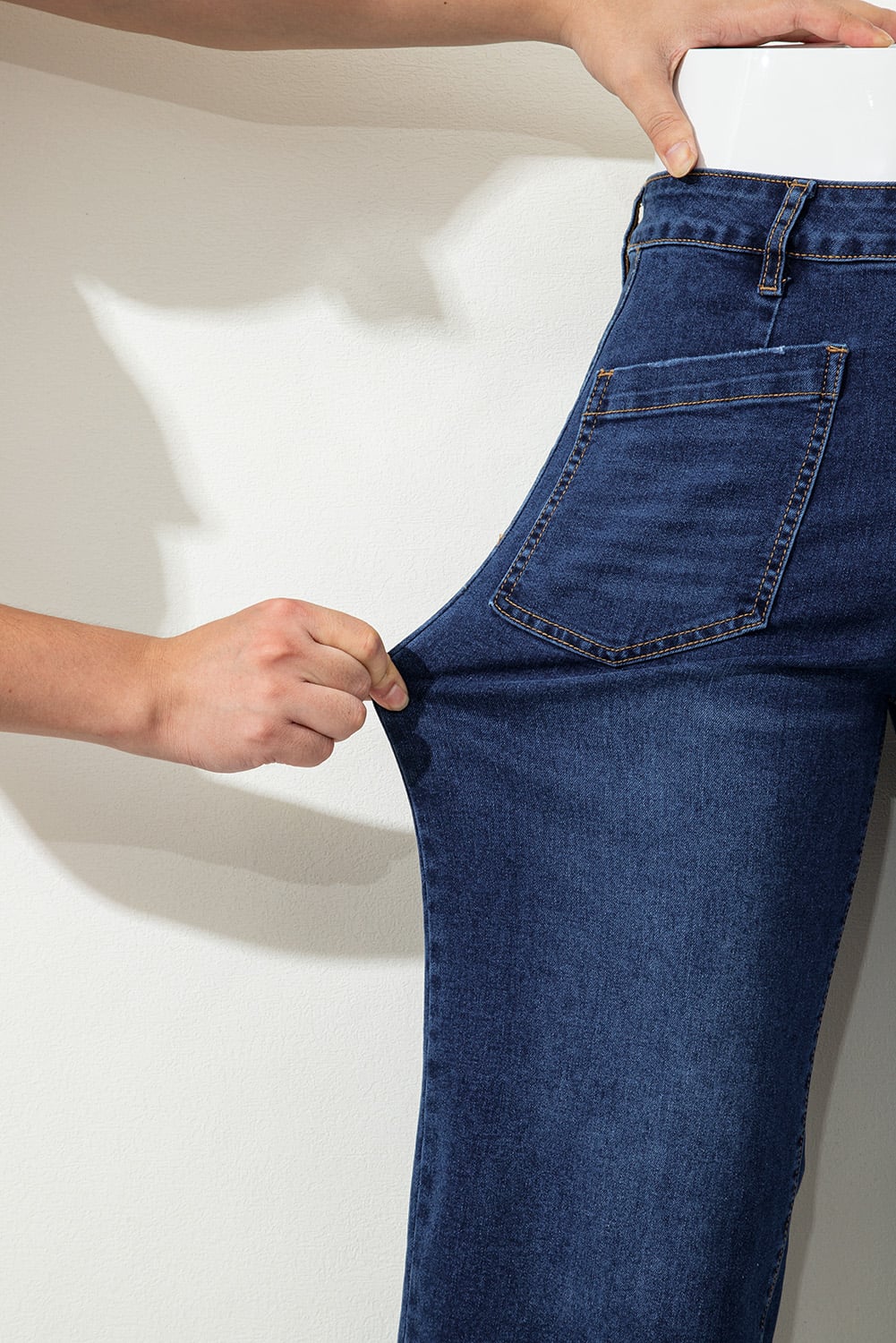 Sail Blue Mimimalist Patch Pocket Womens Shift Jeans