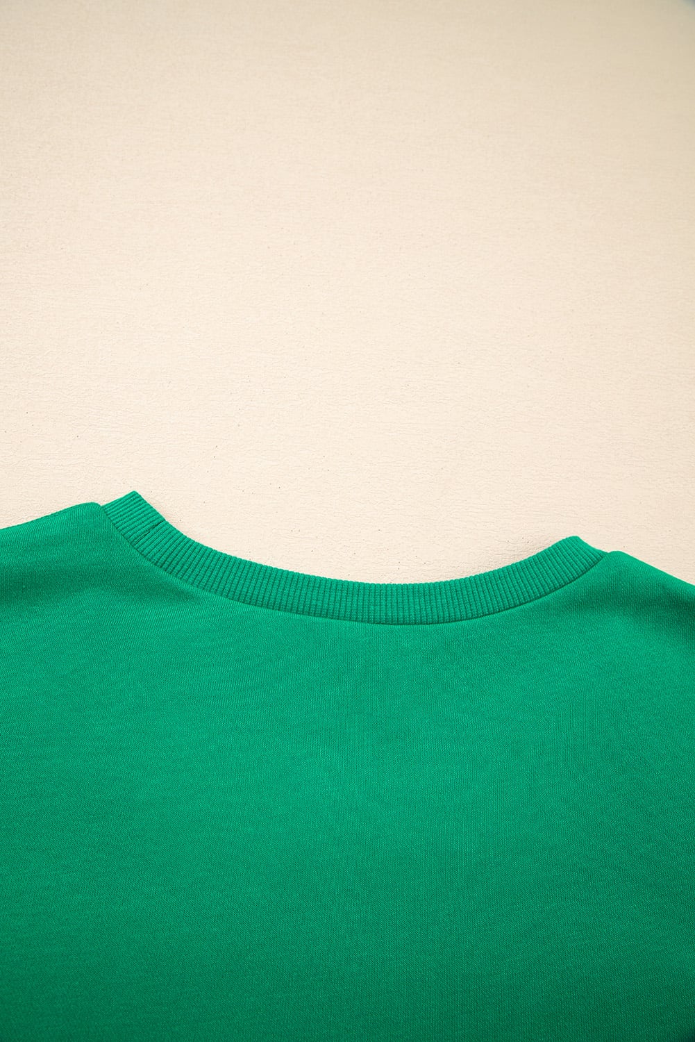 Sea Green HOLLY JOLLY Towel Embroidered Christmas Holiday Sweatshirt