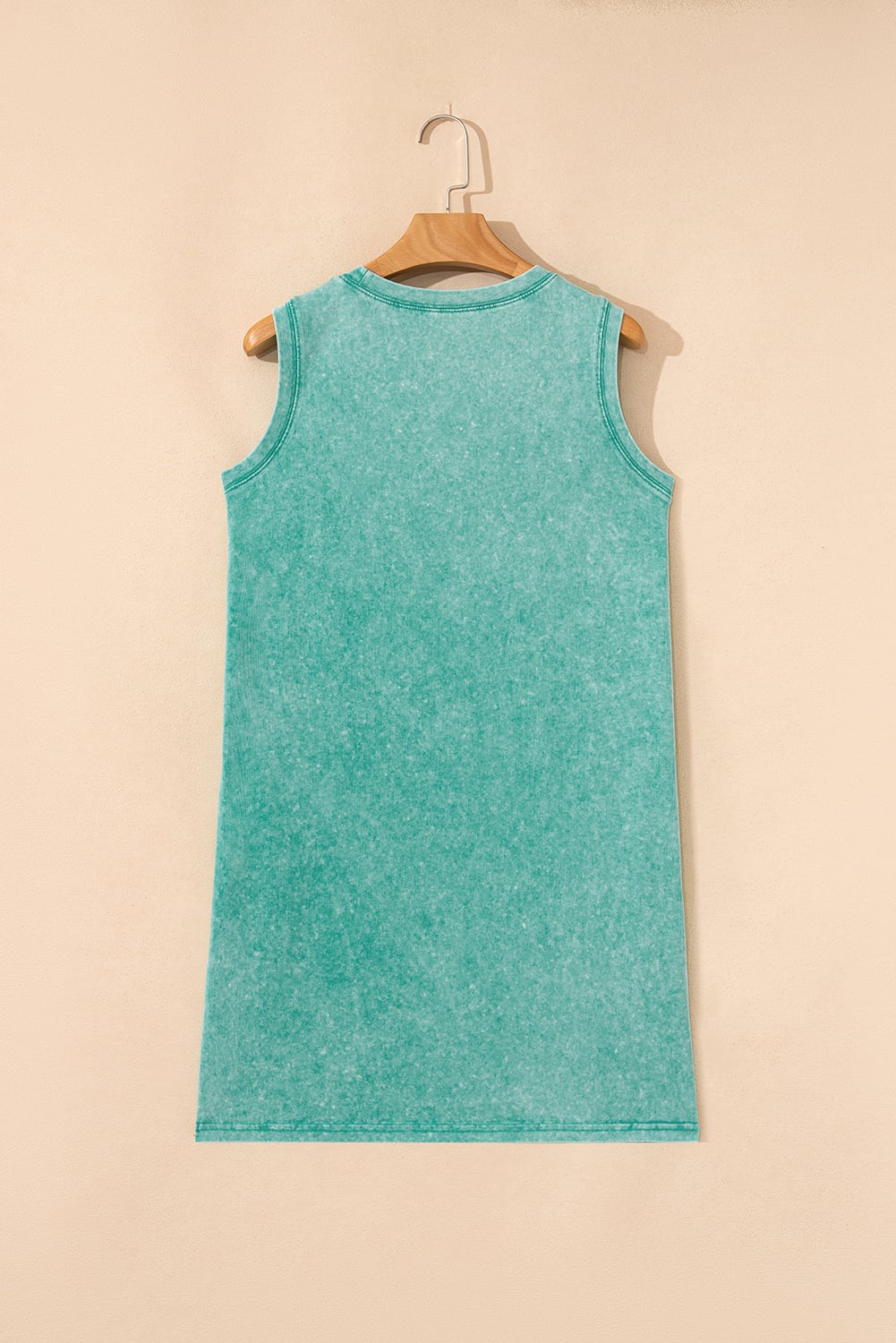 Sea Green Mineral Wash Tank Mini Dress with Pockets