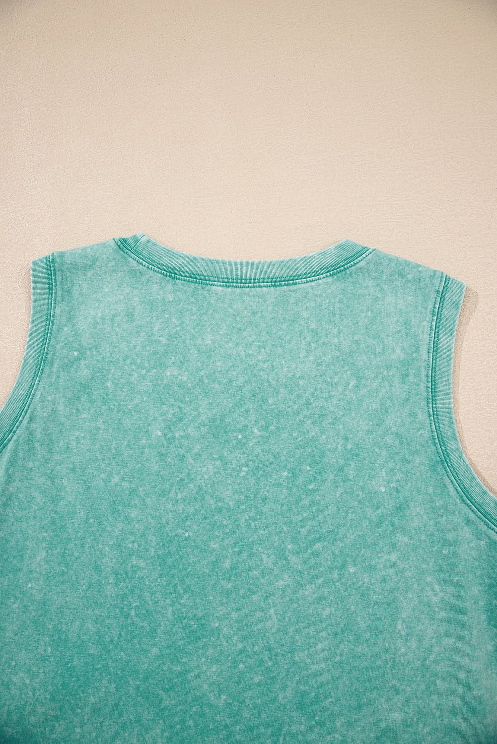 Sea Green Mineral Wash Tank Mini Dress with Pockets