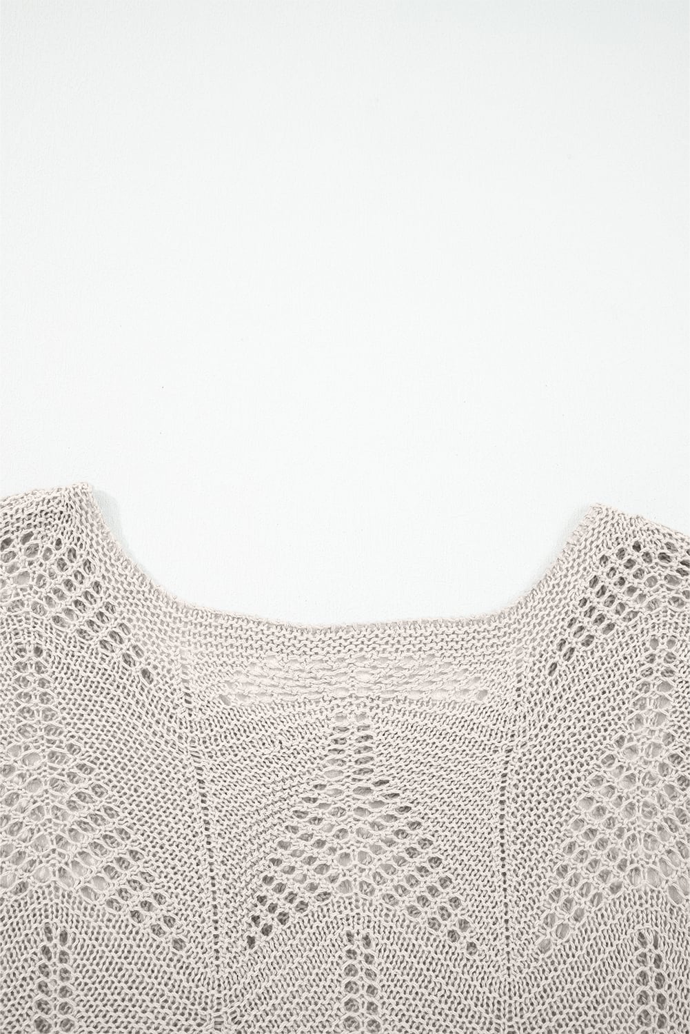 Seagrass Hollow Out Knit 7/8 Sleeve Casual Sweater