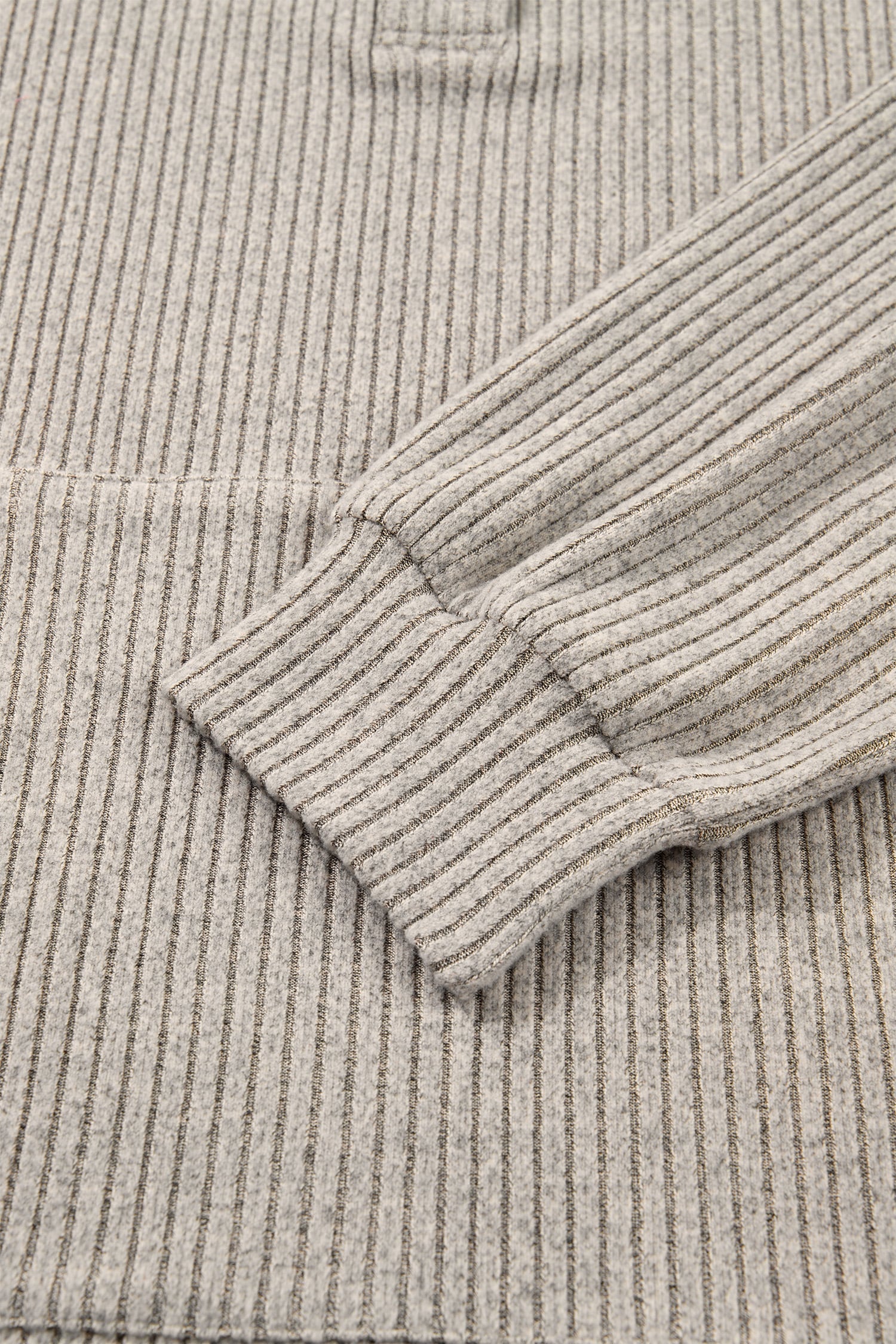 Simply Taupe Plus Size Ribbed Knit Kangaroo Pocket Henley Long Sleeve Top