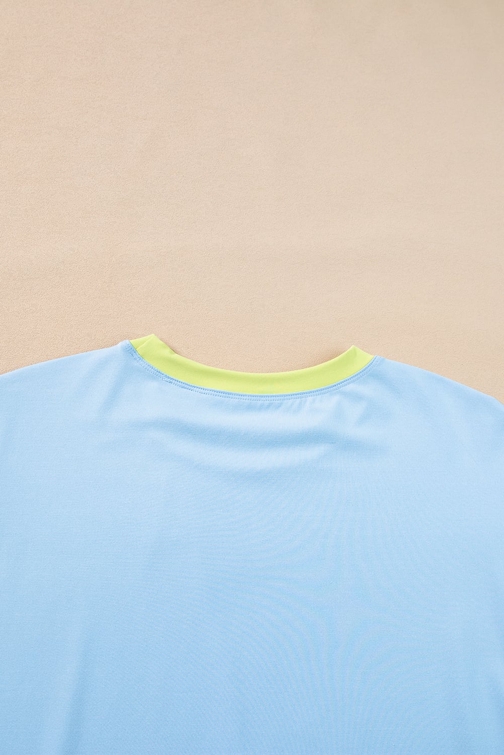 Sky Blue Color Block Detail Casual Two-piece Outfit