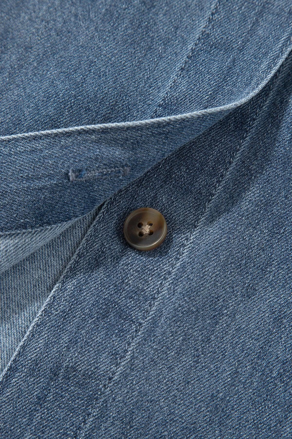 Sky Blue Color Block Pocket Detail Casual Button Down Denim Shirt