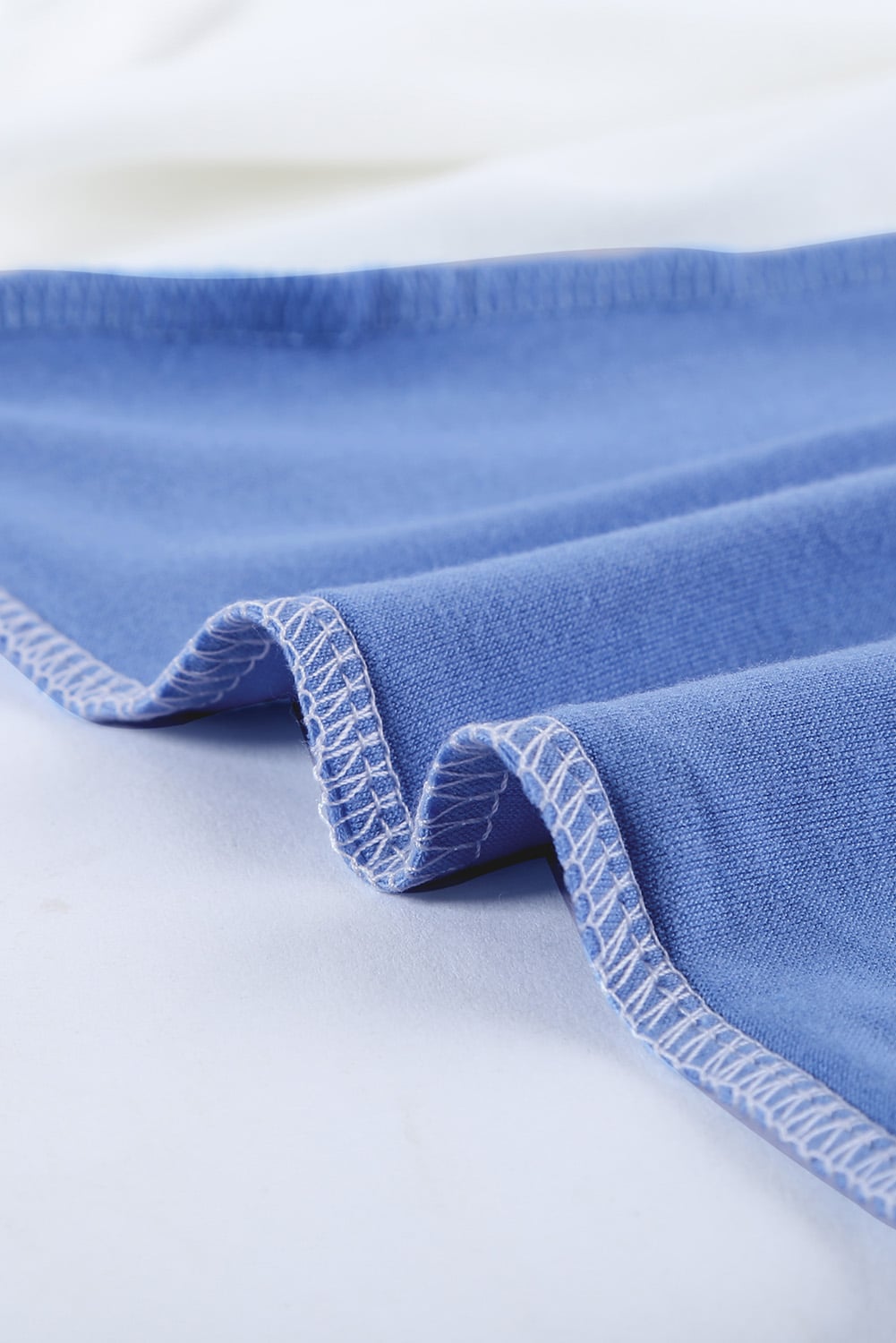 Sky Blue Crew Neck Colorblock Tee