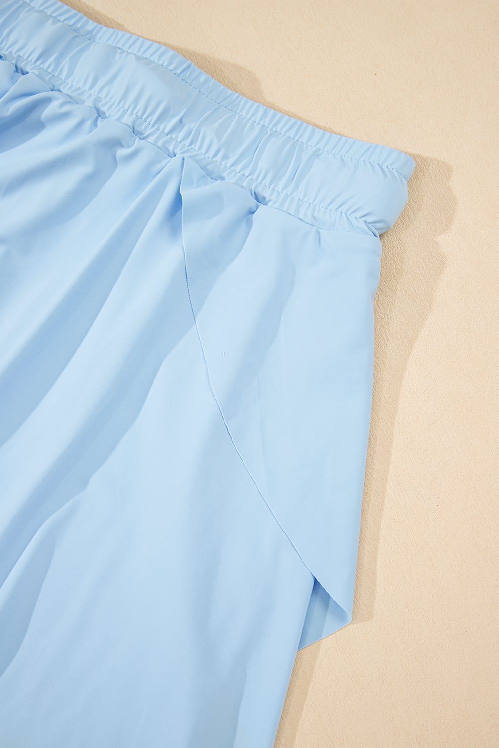Sky Blue Drawstring Elastic Waistband Lined Tennis Skorts