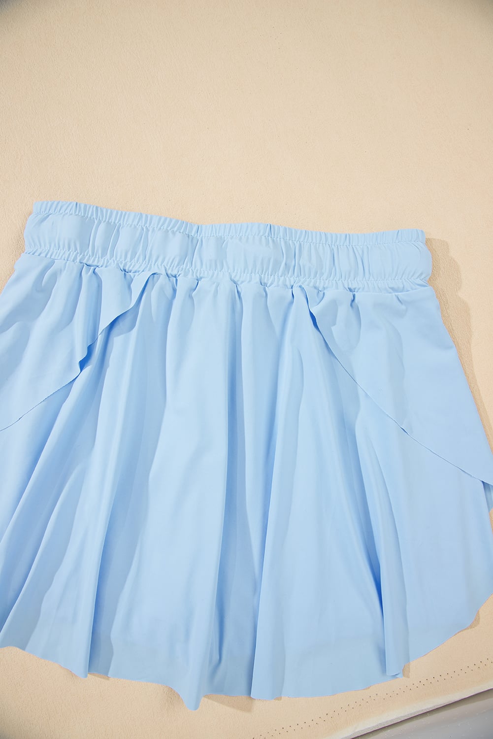 Sky Blue Drawstring Elastic Waistband Lined Tennis Skorts
