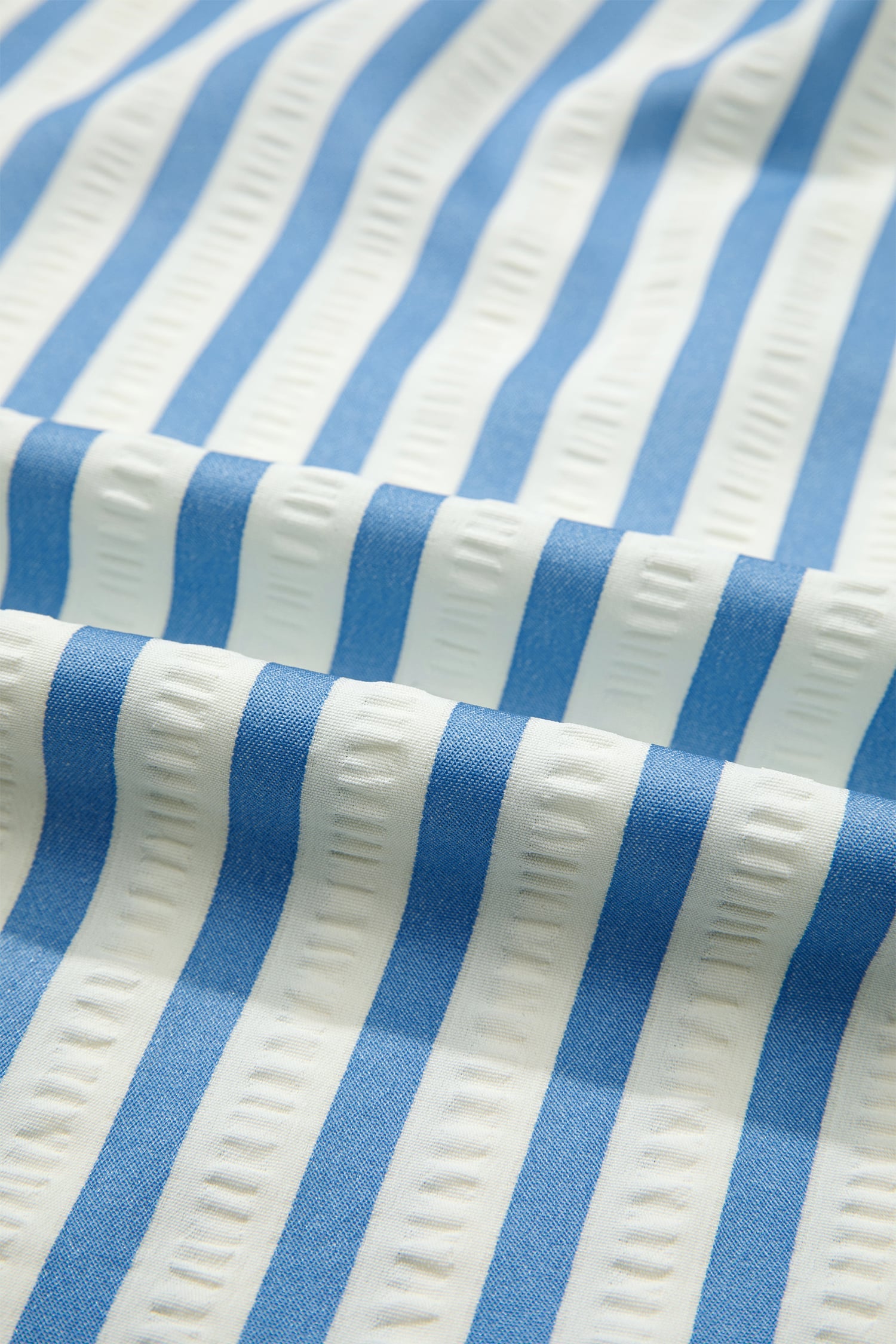 Sky Blue Stripe 3/4 Sleeve Collared Neck Blouse