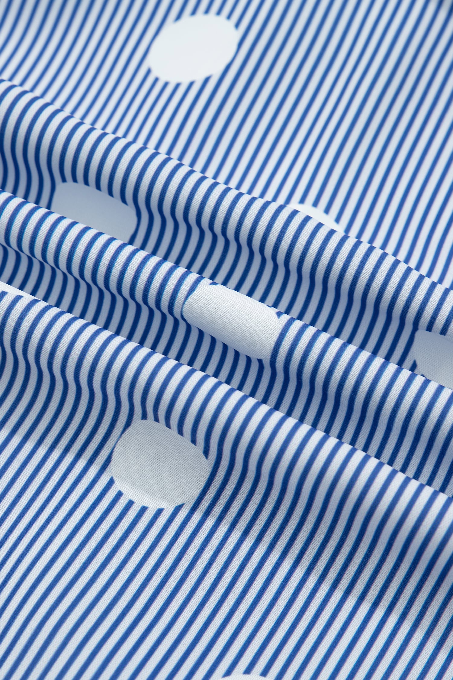 Sky Blue Stripe Contrast Polka Dot Print Pleated Ruffle Sleeve Shirt
