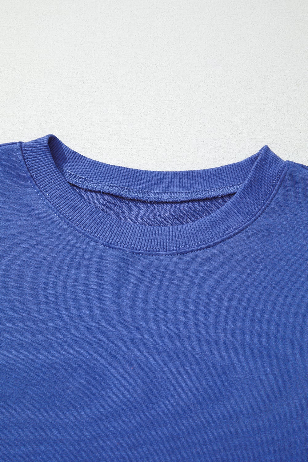 Sky Blue Varsity Striped Detail Drop Shoulder Oversized Sweatshirt