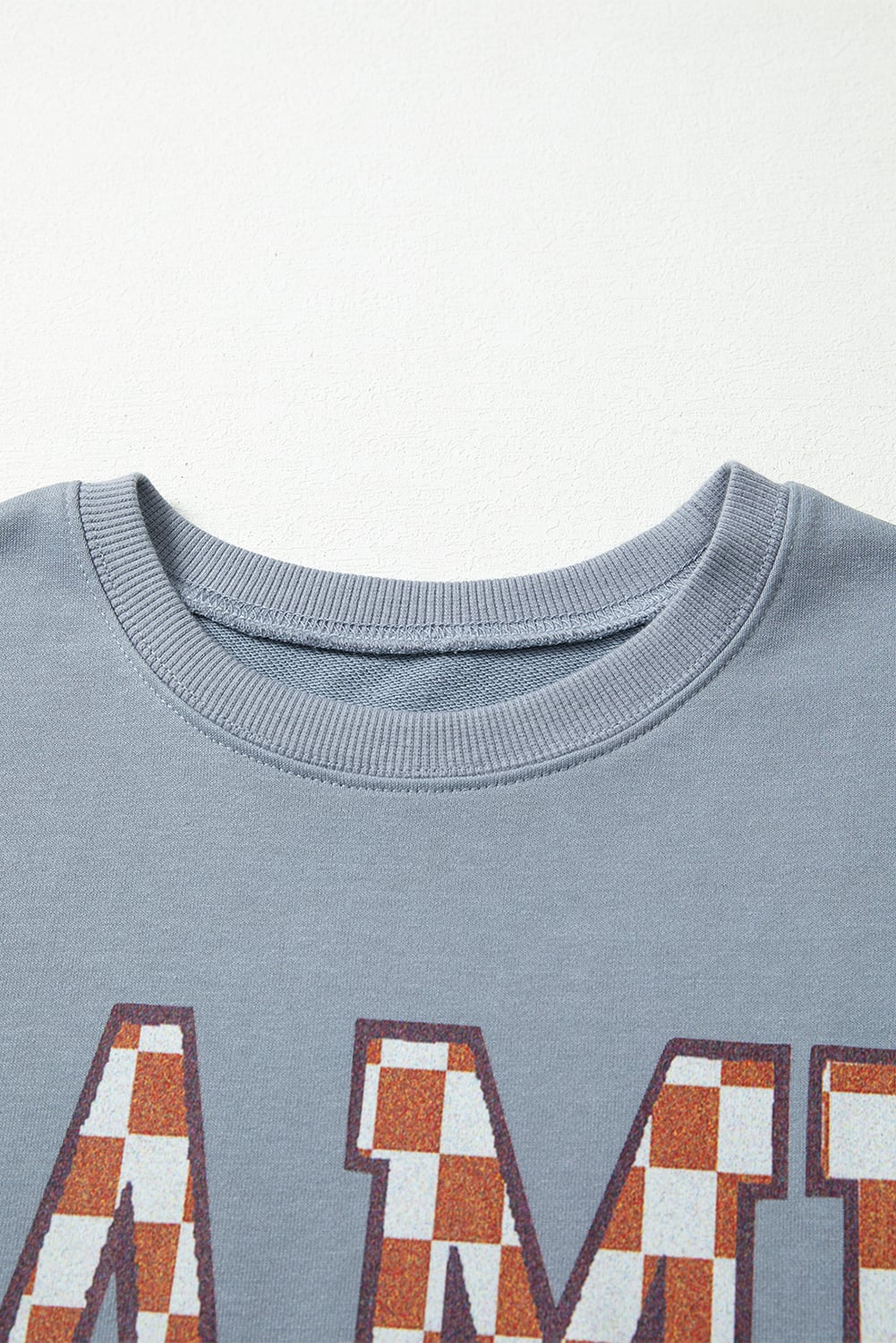 Sleet GAME DAY Checkered Letter Graphic Oversize Sweatshirt
