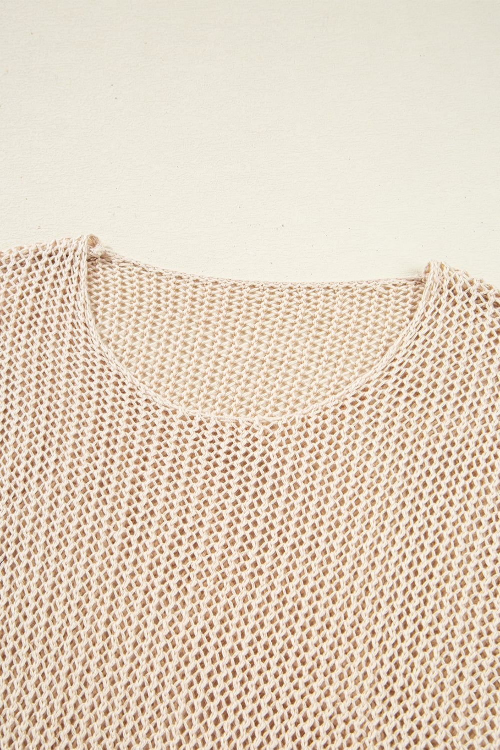 Smoke Gray Crochet Hollow-out Jumper Top Sweater