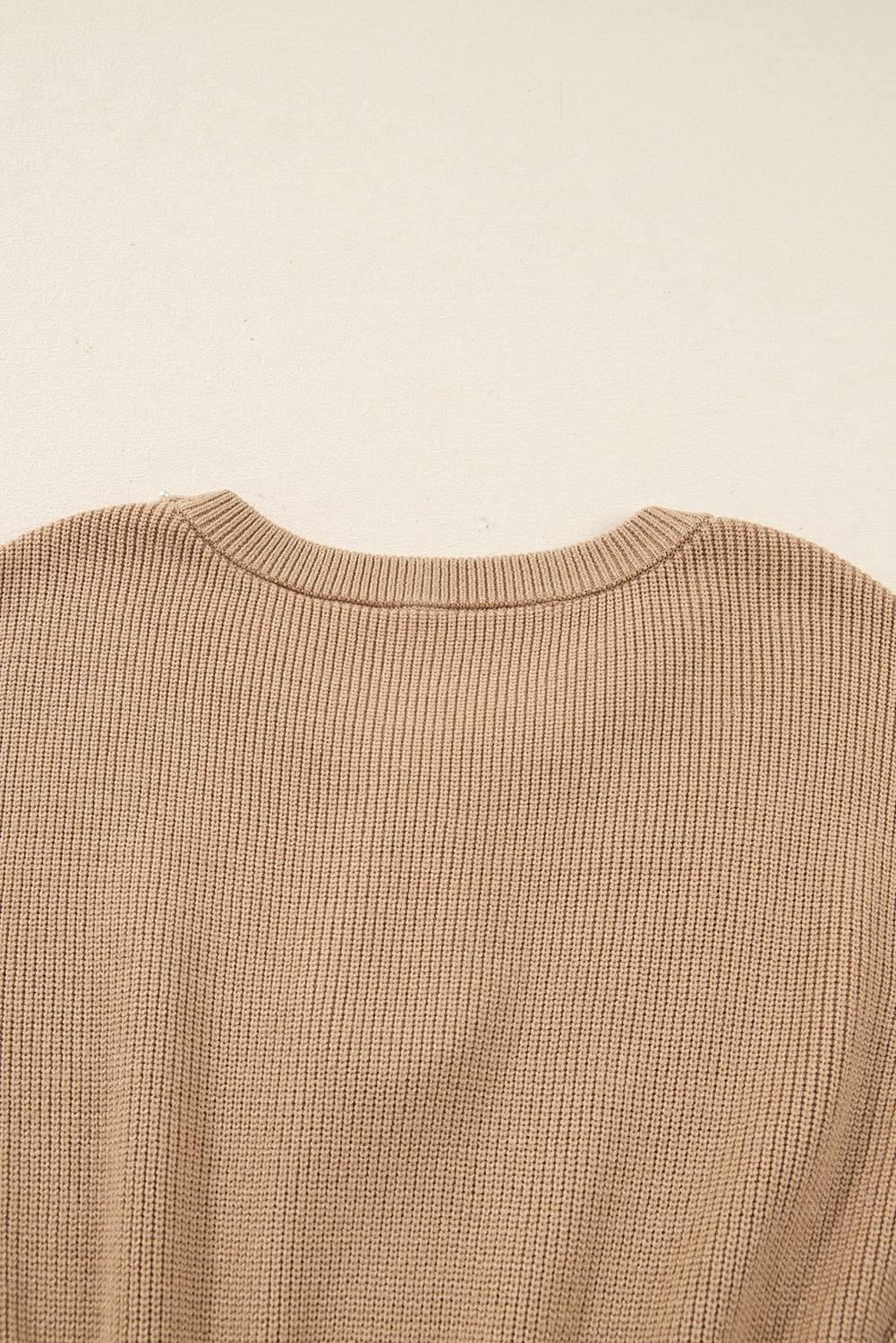 Smoke Gray Pearl Embellished Keyhole Ribbed Sweater Dress