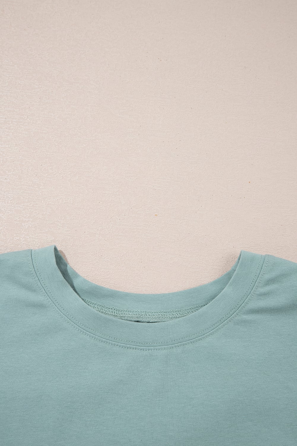 Smoke Green Frayed Denim Star Patched Oversize T Shirt