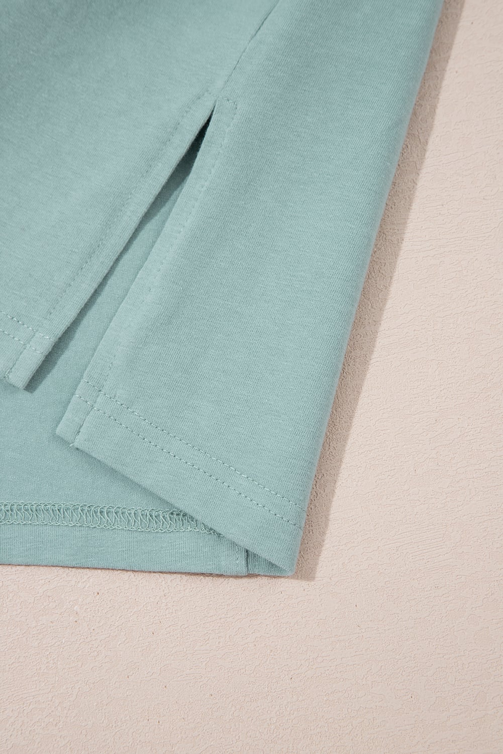 Smoke Green Frayed Denim Star Patched Oversize T Shirt