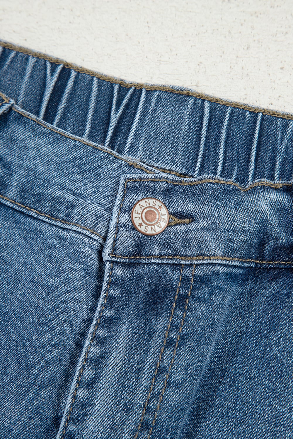 Stone Blue Star Patchwork Cropped Wide Leg High Waist Jeans