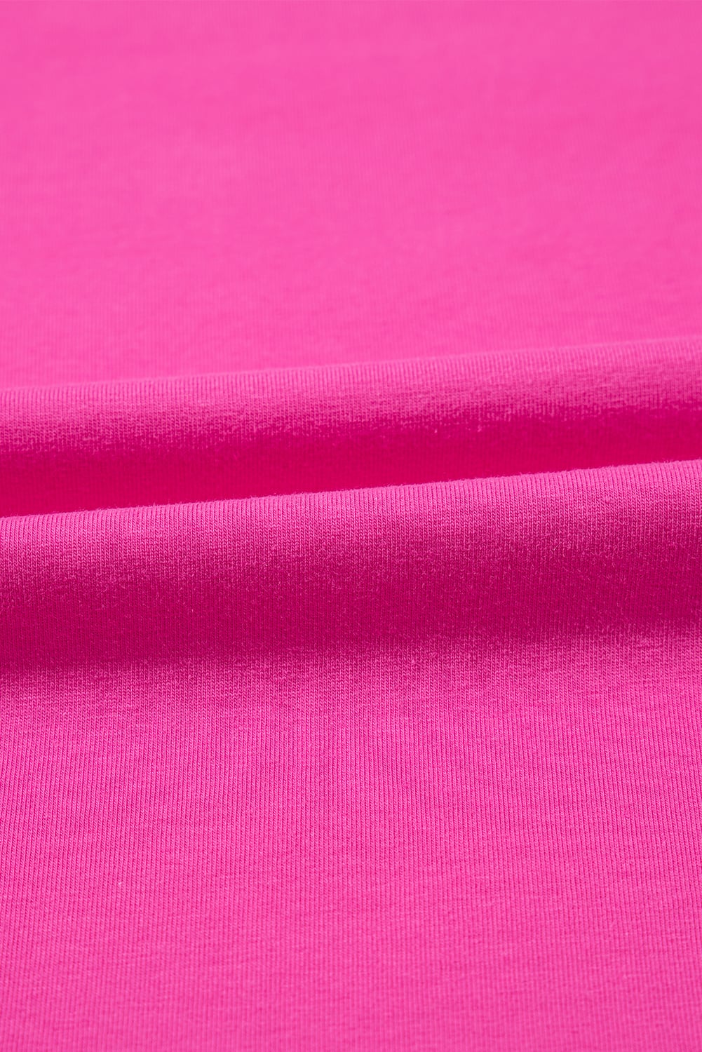 Strawberry Pink Casual Round Neck Bubble Sleeve T-shirt