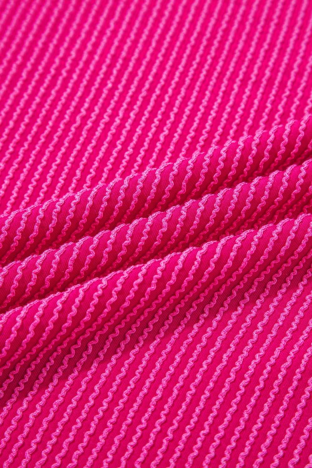 Strawberry Pink Twisted Rib Uneven Hem Drop Shoulder Loose Knit Top